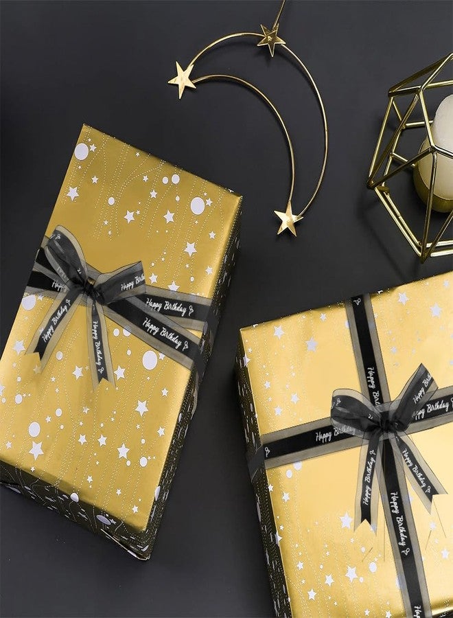 شريط عيد ميلاد سعيد لتغليف الهدايا، عرض 1 بوصة، طول 25 ياردة، شريط أسود لباقات الزهور، أشرطة أورجانزا ساتان للأعمال اليدوية، صنع فيونكات، علب الكيك، زينة الحفلات، لوازم توزيعات الحفلات - Image 3